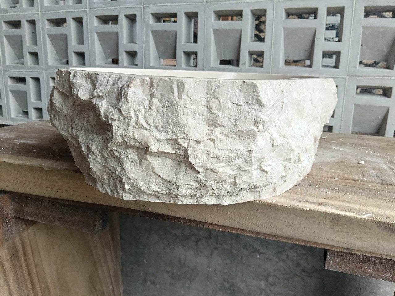 Marble Stone Sink | A20-5742 | 22.5″×16.5″ Organic White Marble Polished
