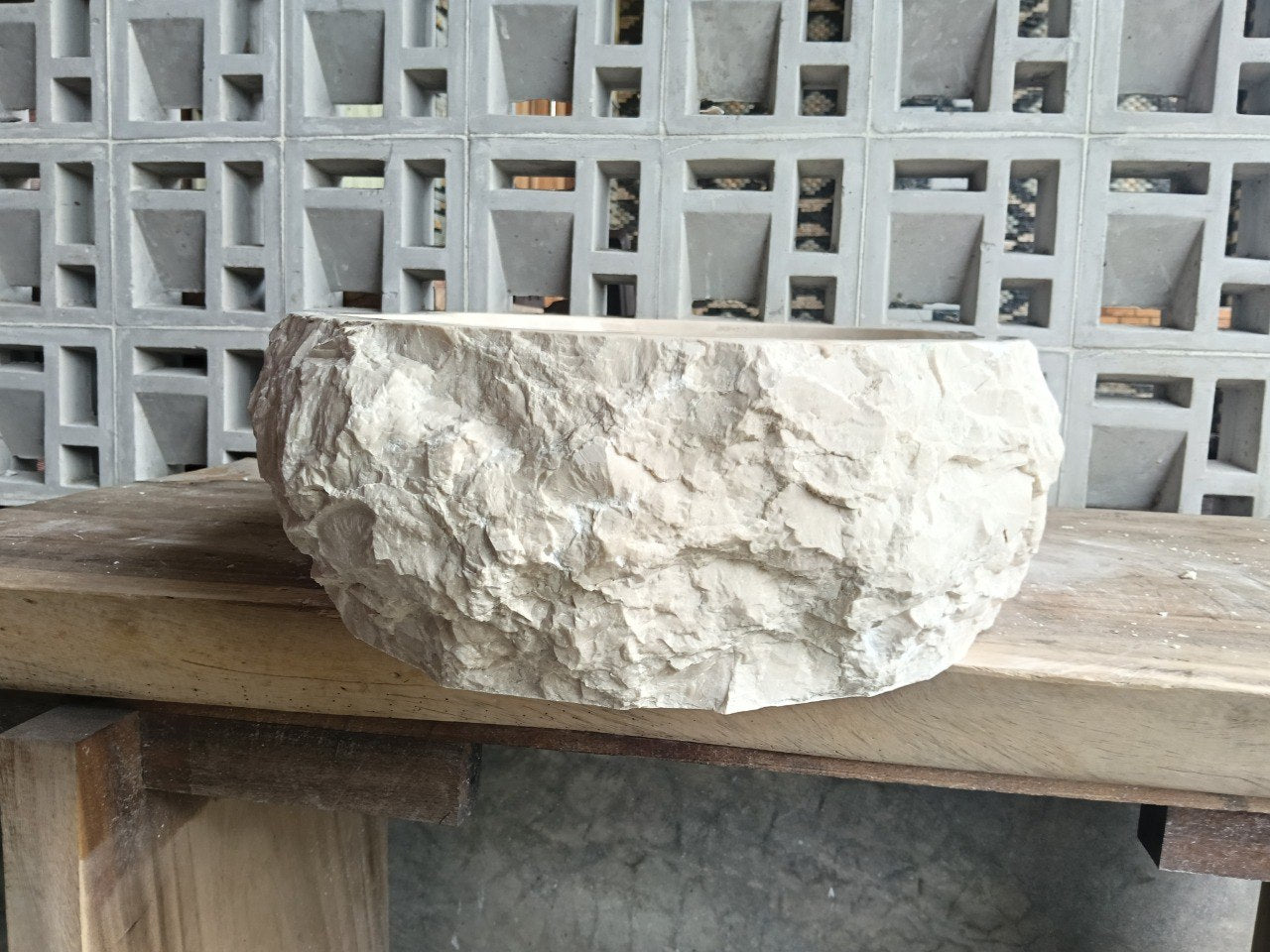 Marble Stone Sink | A20-5742 | 22.5″×16.5″ Organic White Marble Polished
