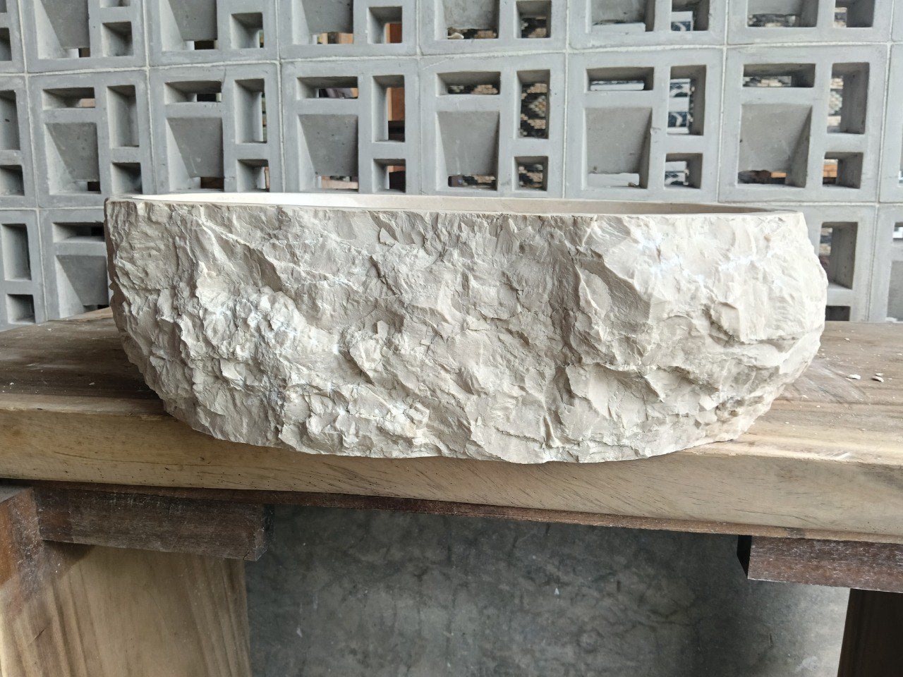 Marble Stone Sink | A20-5742 | 22.5″×16.5″ Organic White Marble Polished