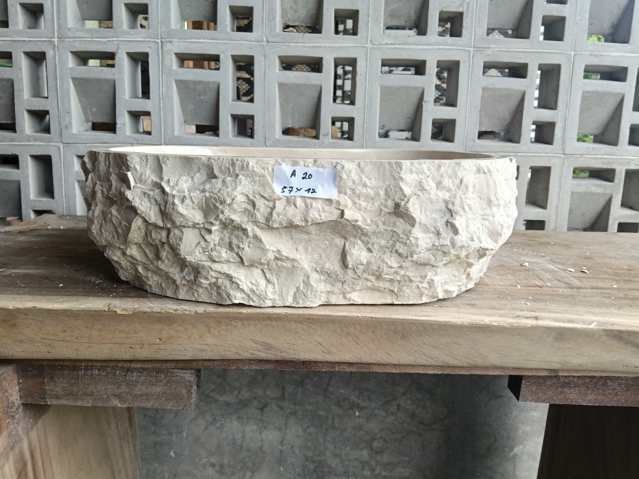 Marble Stone Sink | A20-5742 | 22.5″×16.5″ Organic White Marble Polished
