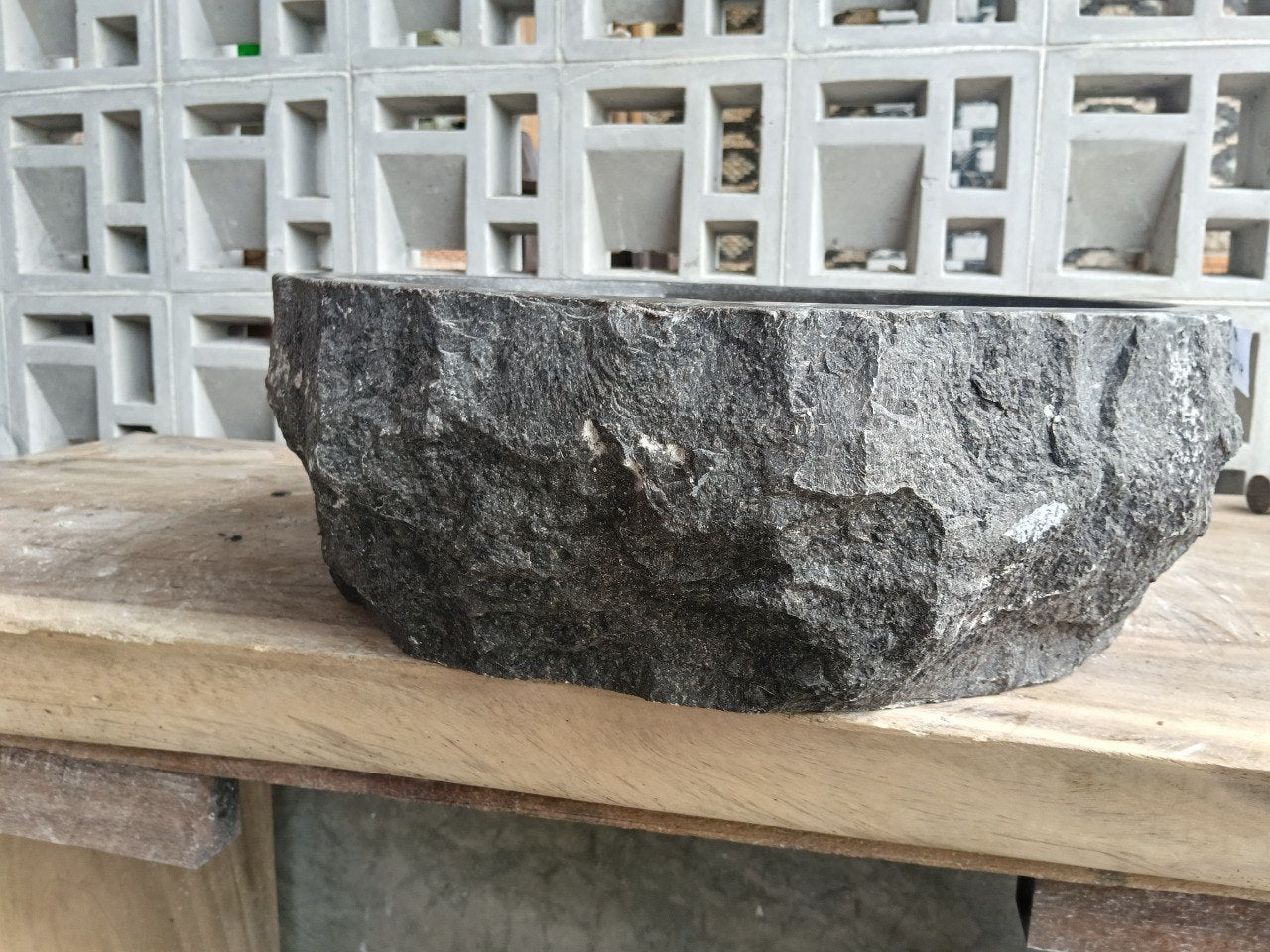 Marble Stone Sink | A45-4545 | 18″×18″ Organic Dark Brown Marble Polished
