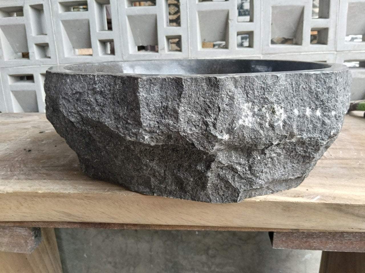 Marble Stone Sink | A45-4545 | 18″×18″ Organic Dark Brown Marble Polished