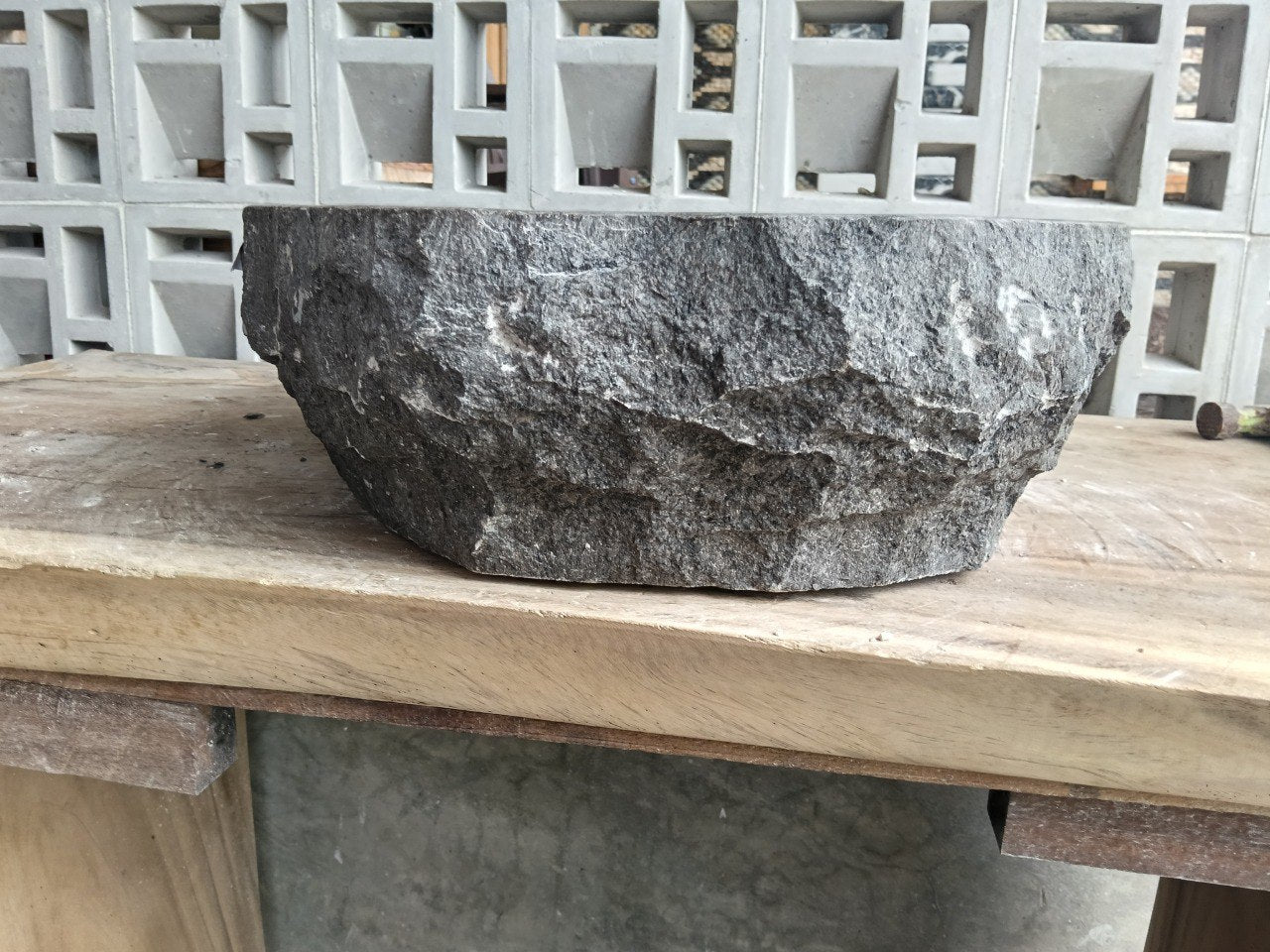 Marble Stone Sink | A45-4545 | 18″×18″ Organic Dark Brown Marble Polished