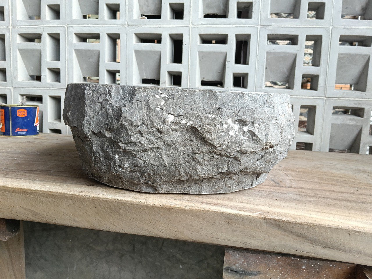 Marble Stone Sink | A47-4638 | 18″×15″ Organic Brown Marble Polished
