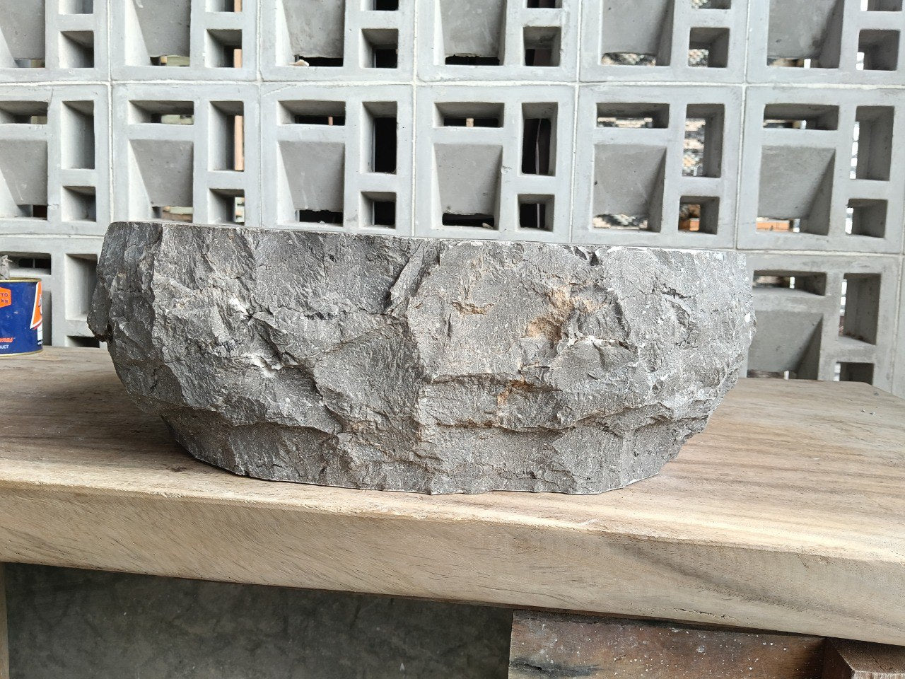 Marble Stone Sink | A47-4638 | 18″×15″ Organic Brown Marble Polished