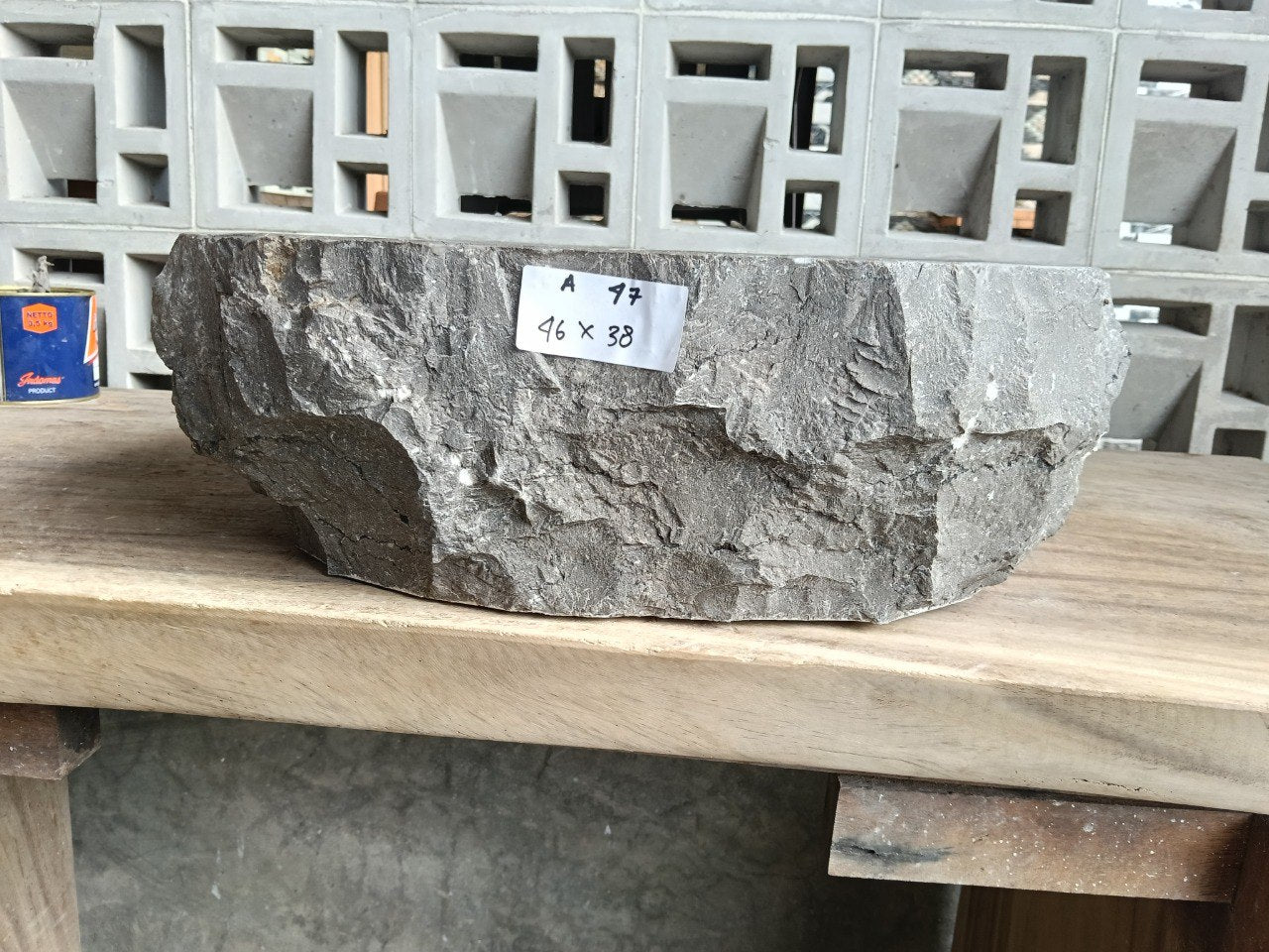 Marble Stone Sink | A47-4638 | 18″×15″ Organic Brown Marble Polished