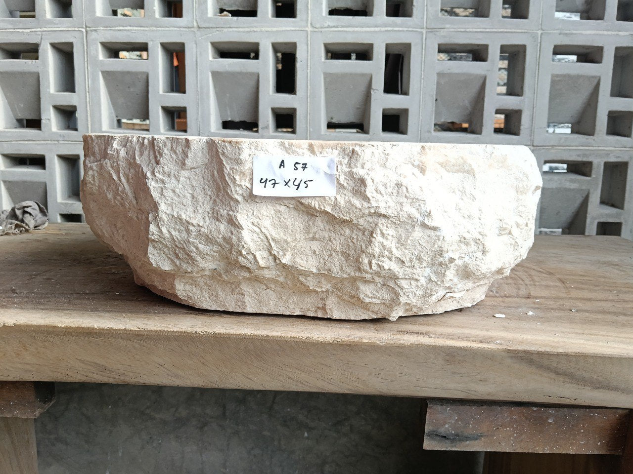 Marble Stone Sink | A57-4745 | 18.5″×18″ Organic Cream Marble Polished