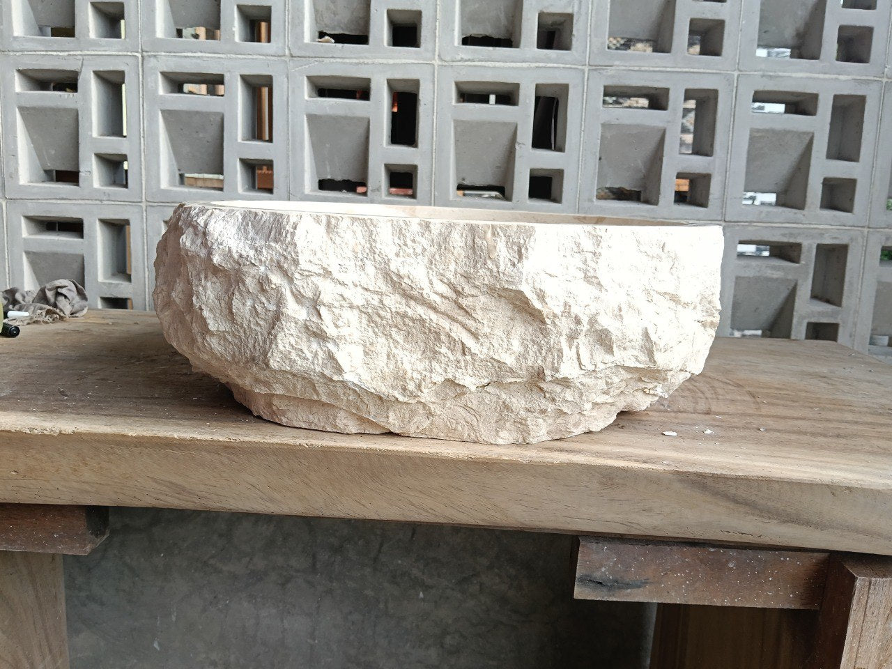 Marble Stone Sink | A57-4745 | 18.5″×18″ Organic Cream Marble Polished