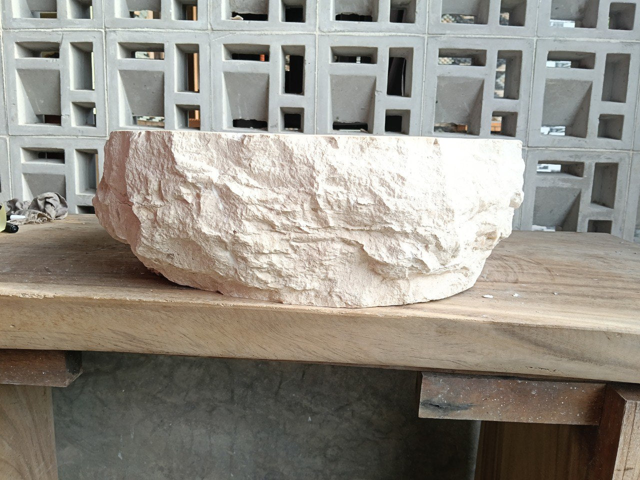 Marble Stone Sink | A57-4745 | 18.5″×18″ Organic Cream Marble Polished