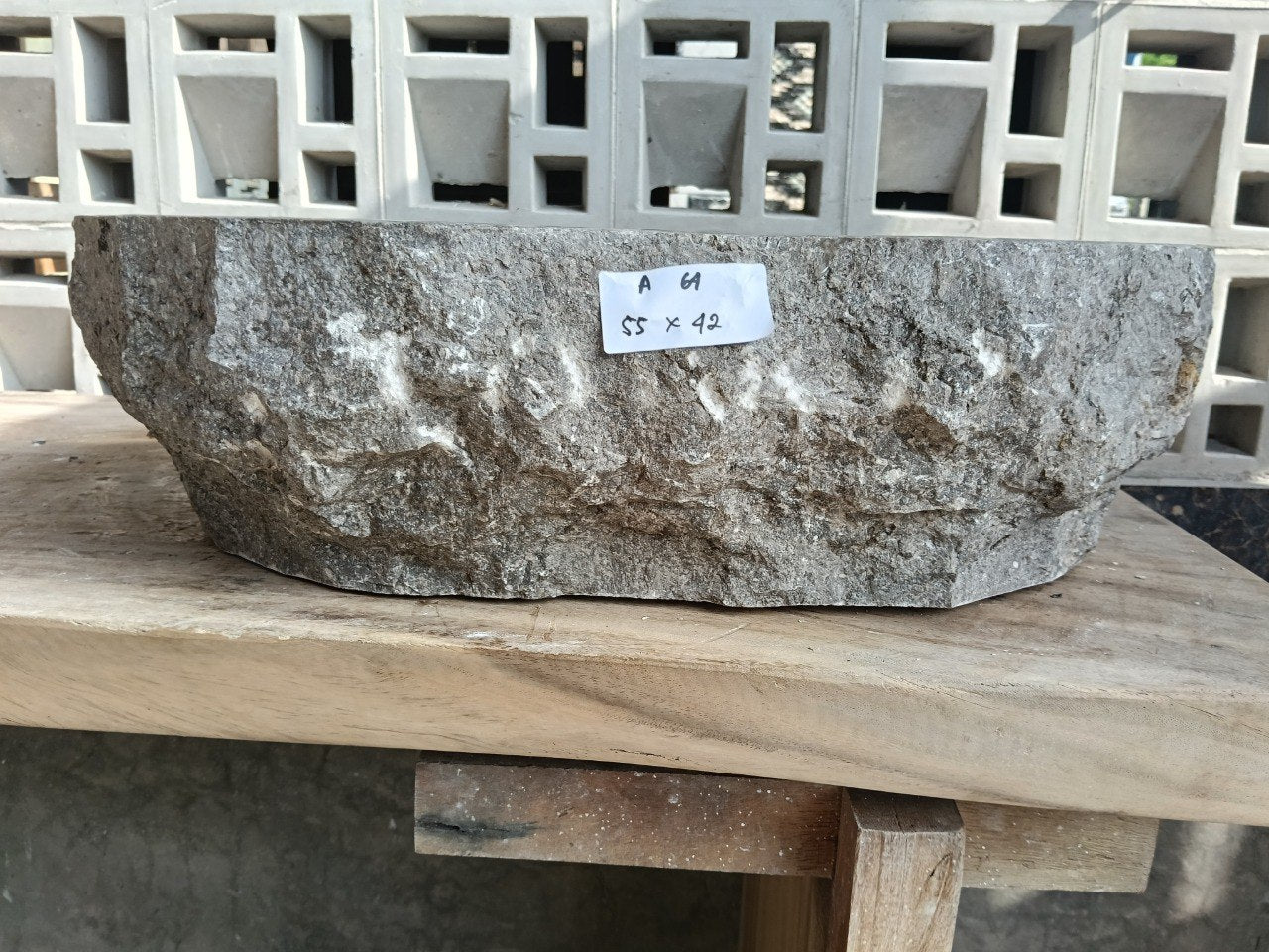 Marble Stone Sink | A64-5542 | 21.5″×16.5″ Organic Brown Marble Polished