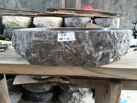 Marble Stone Sink | A85-5742 | 22.5″×16.5″ Organic Dark Marble Polished