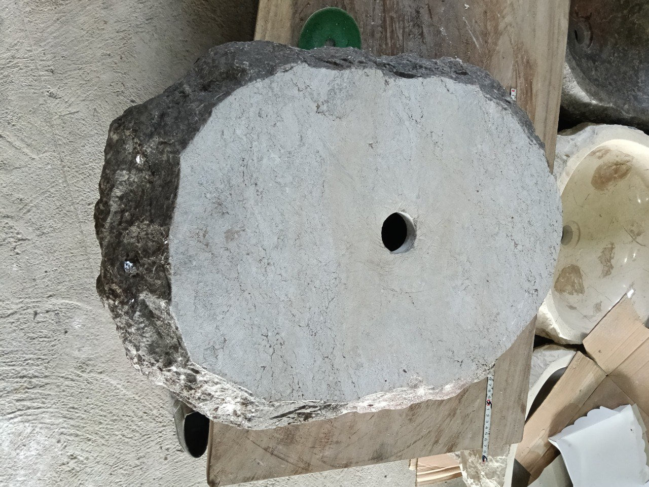 Marble Stone Sink | A85-5742 | 22.5″×16.5″ Organic Dark Marble Polished