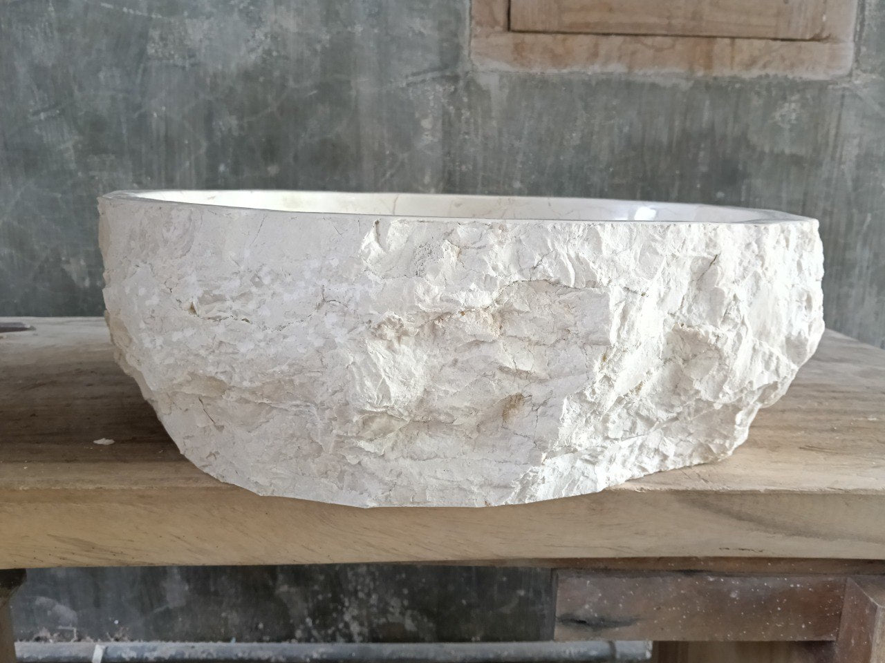 Marble Stone Sink | A108-5043 | 19.5″×17″ Organic White Marble Polished