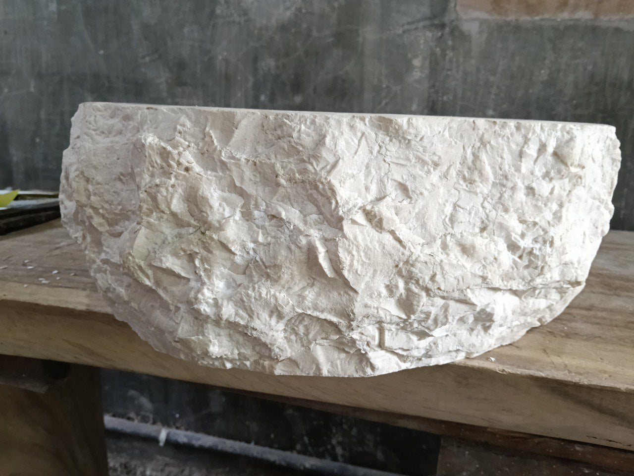 Marble Stone Sink | A109-5647 | 22″×18.5″ Organic White Marble Polished