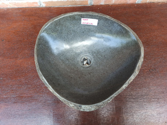 River Stone Sink | 5007-433819 | 17″×13″ Organic Graphite Gray Polished