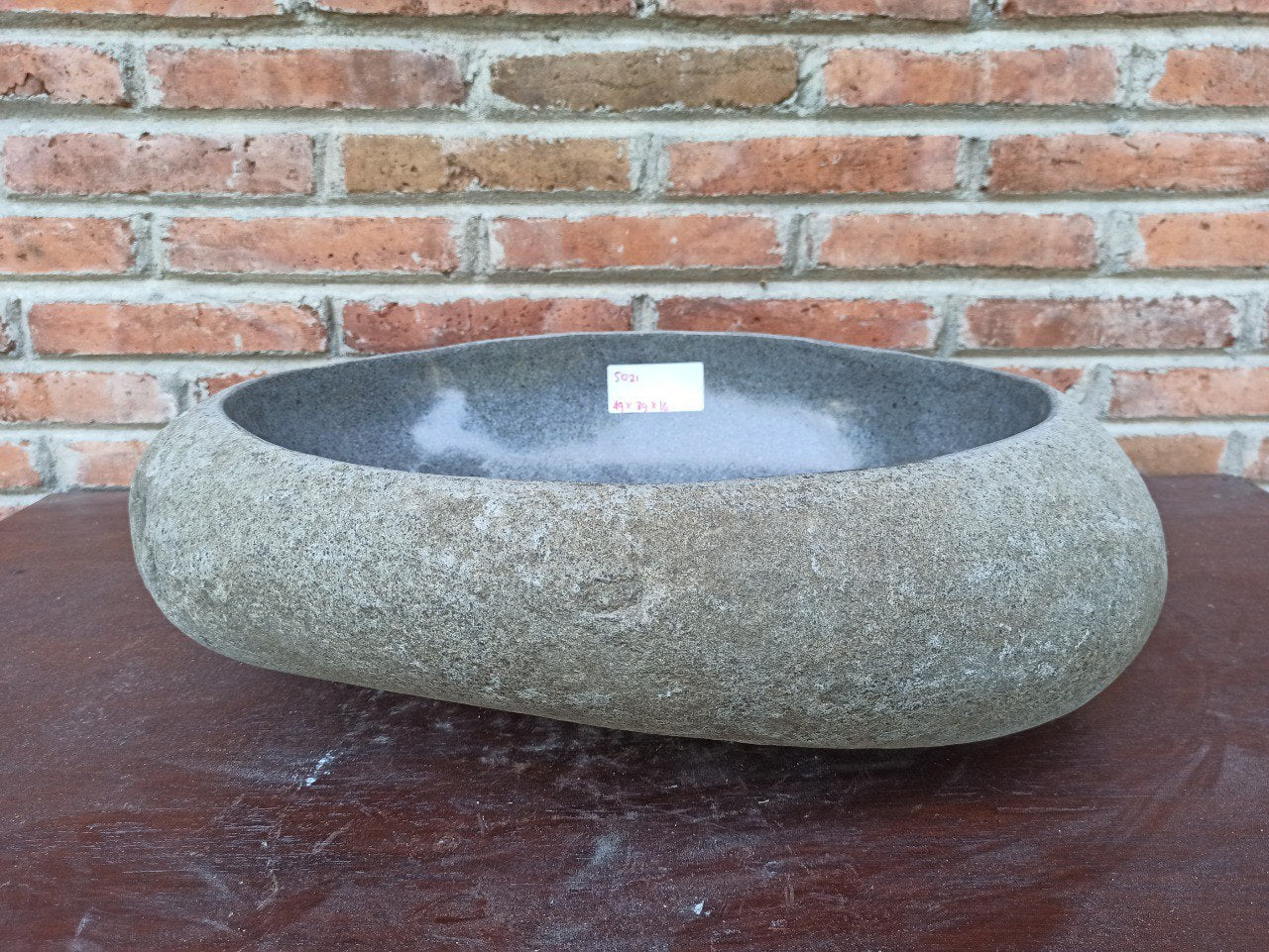 River Stone Sink | 5021-493916 | 19.5″×15.5″ Oval Graphite Gray Polished