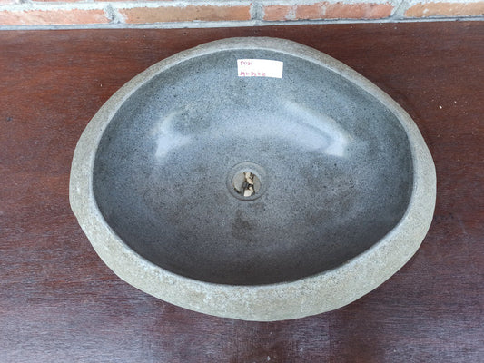 River Stone Sink | 5021-493916 | 19.5″×15.5″ Oval Graphite Gray Polished