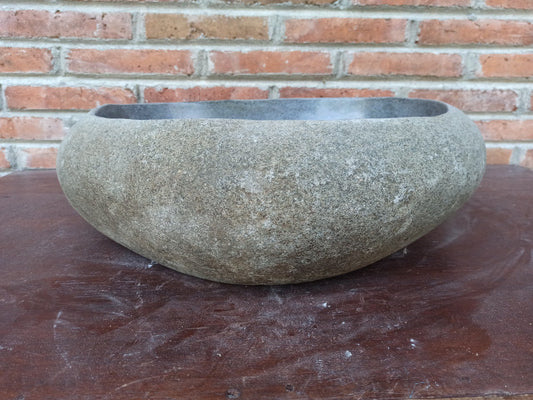 River Stone Sink | 5021-493916 | 19.5″×15.5″ Oval Graphite Gray Polished