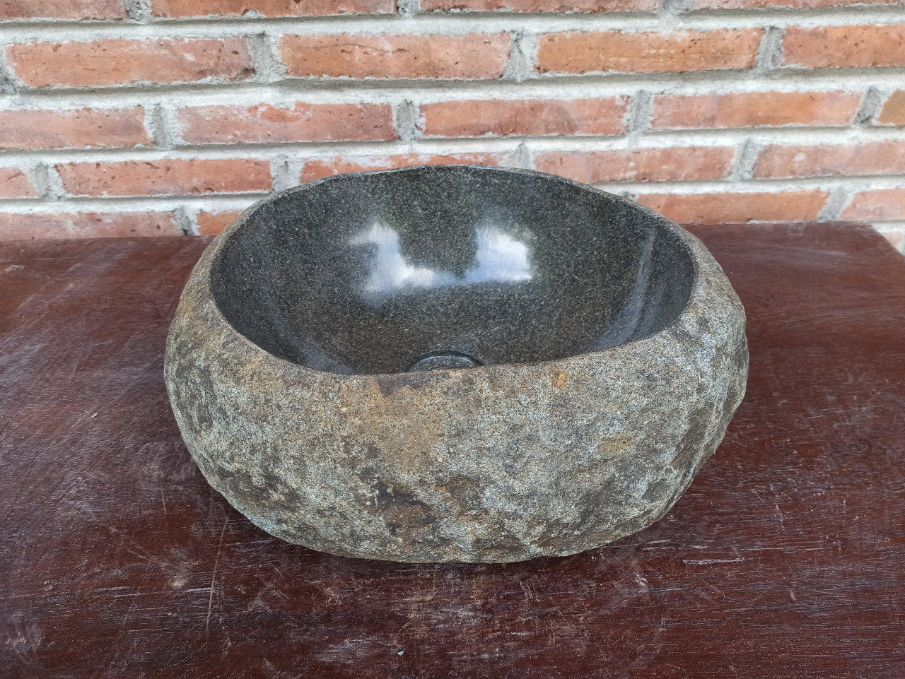 River Stone Sink | 5176-4036 | 16″×14″ Round Graphite Gray Polished