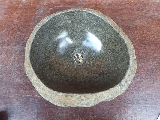 River Stone Sink | 5176-4036 | 16″×14″ Round Graphite Gray Polished