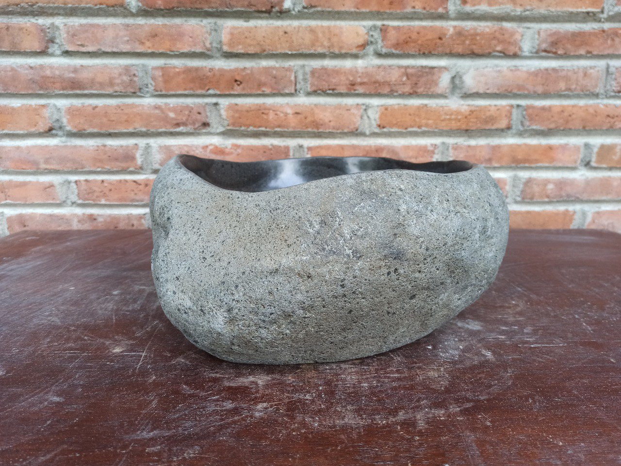 River Stone Sink | 5180-433614 | 17″×14″ Oval Graphite Gray Polished