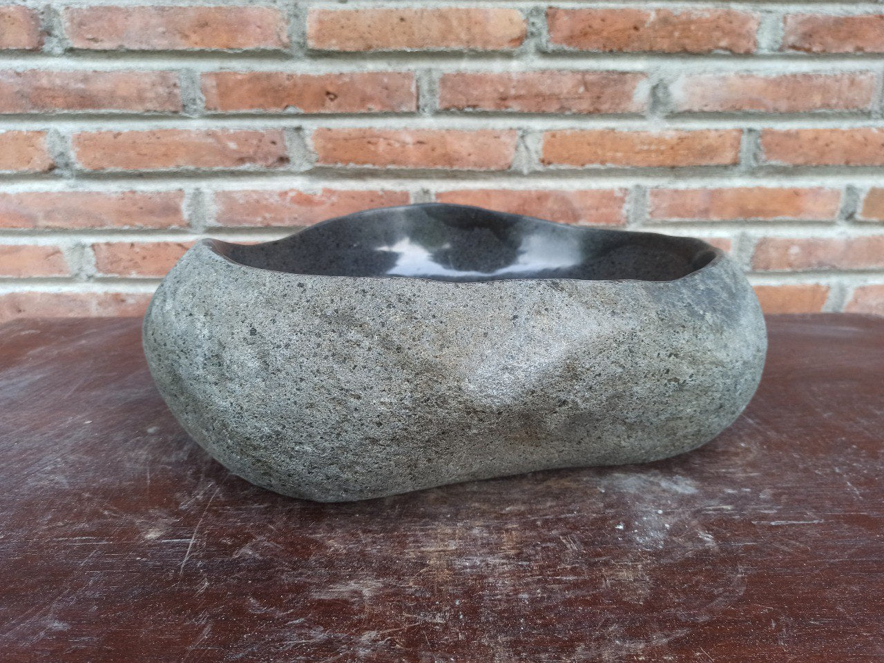 River Stone Sink | 5180-433614 | 17″×14″ Oval Graphite Gray Polished