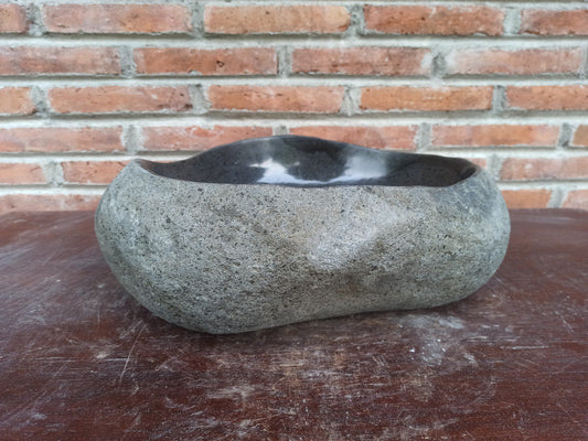 River Stone Sink | 5180-433614 | 17″×14″ Oval Graphite Gray Polished