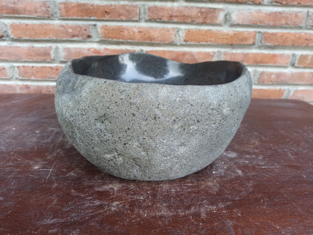 River Stone Sink | 5180-433614 | 17″×14″ Oval Graphite Gray Polished