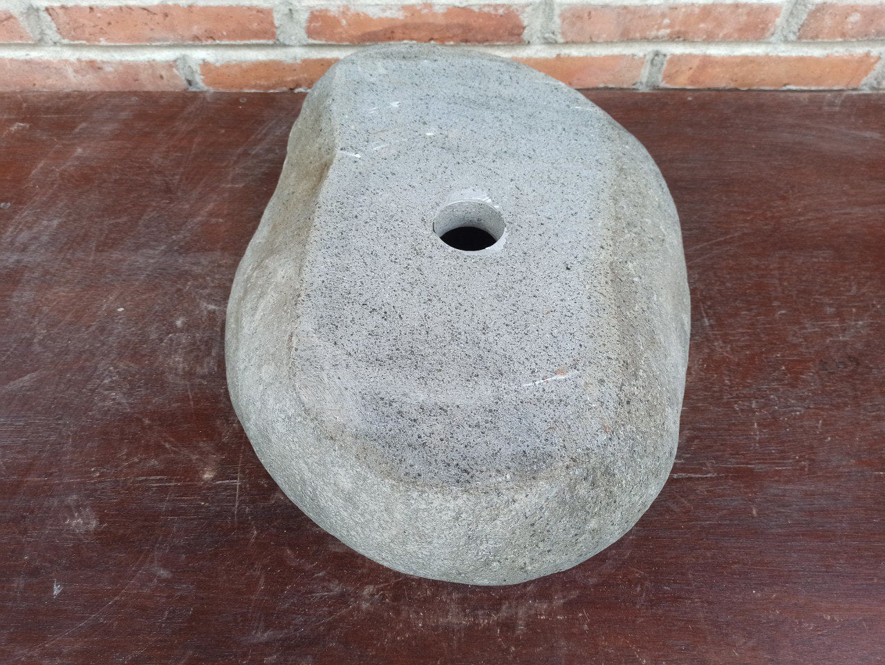 River Stone Sink | 5180-433614 | 17″×14″ Oval Graphite Gray Polished