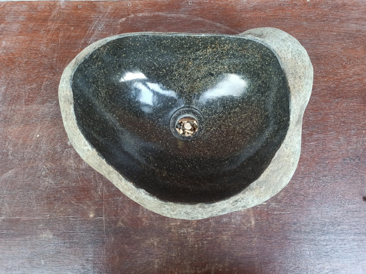 River Stone Sink | 5181-423115 | 16.5″×12.5″ Triangular Graphite Gray Polished