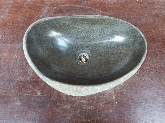 River Stone Sink | 5182-4230 | 16.5″×12″ Oval Graphite Gray Polished