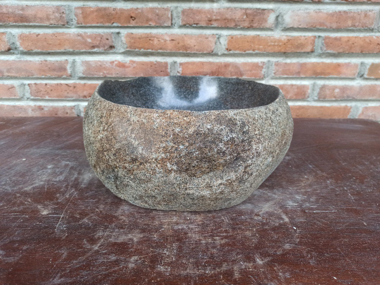 River Stone Sink | 5183-373213 | 14.5″×12″ Round Graphite Gray Polished