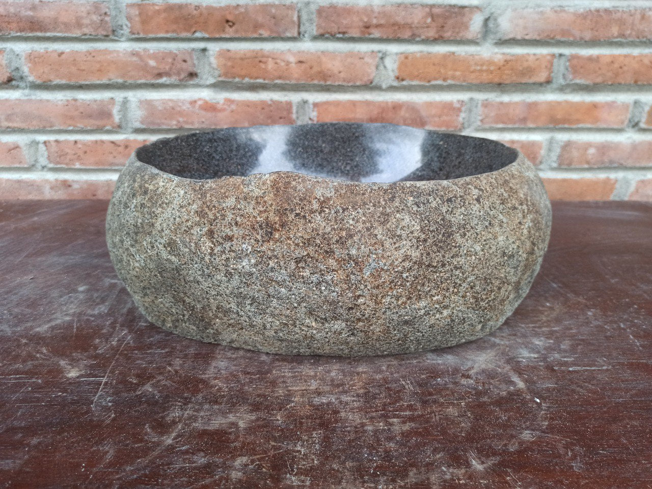 River Stone Sink | 5183-373213 | 14.5″×12″ Round Graphite Gray Polished