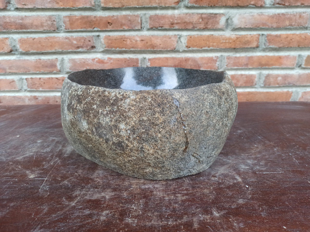 River Stone Sink | 5183-373213 | 14.5″×12″ Round Graphite Gray Polished