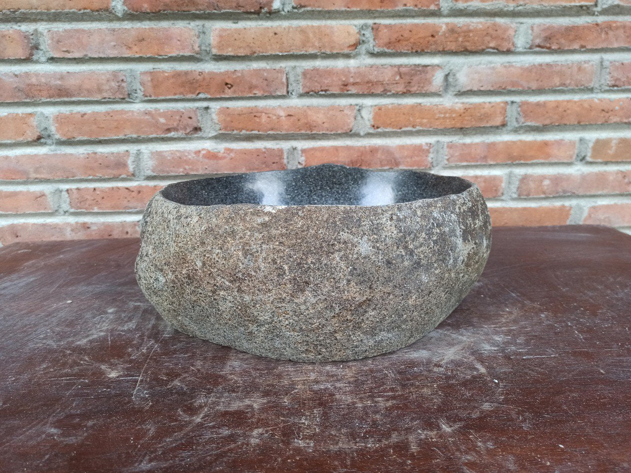 River Stone Sink | 5183-373213 | 14.5″×12″ Round Graphite Gray Polished