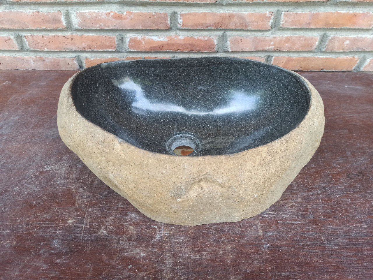 River Stone Sink | 5187-453115 | 17.5″×12″ Oval Graphite Gray Polished