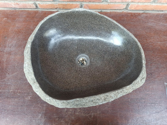 River Stone Sink | 5188-524216 | 20.5″×16.5″ Organic Dark Gray Polished