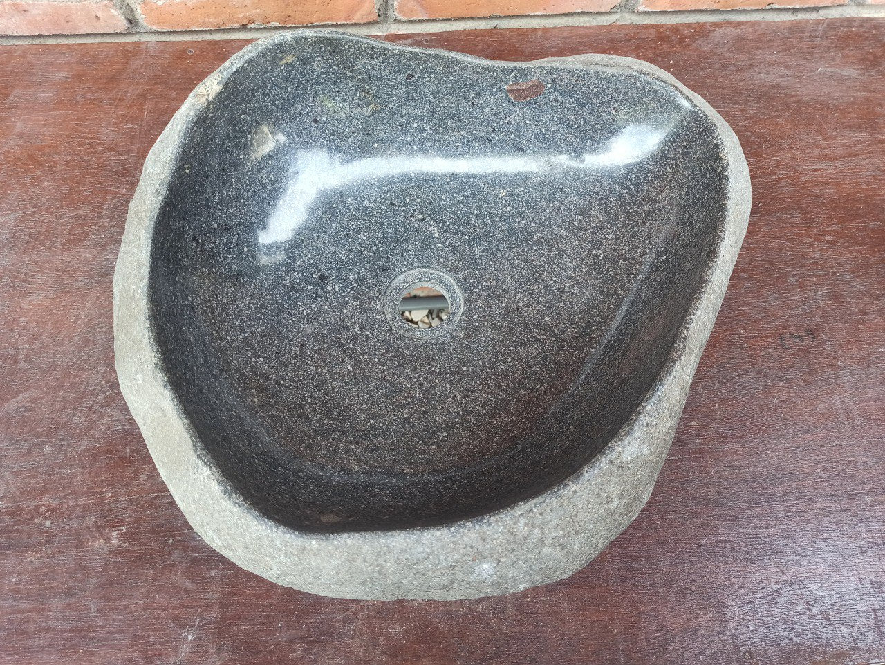 River Stone Sink | 5189-544415 | 21.5″×17.5″ Organic Dark Gray Polished