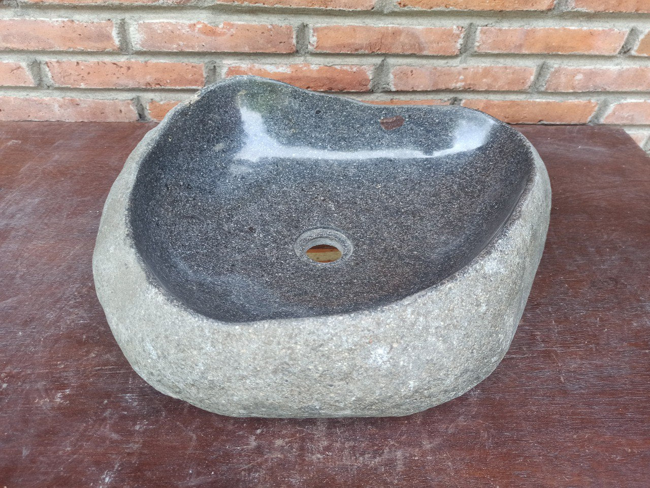 River Stone Sink | 5189-544415 | 21.5″×17.5″ Organic Dark Gray Polished