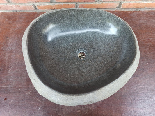 River Stone Sink | 5190-544615 | 21.5″×18″ Organic Graphite Gray Polished