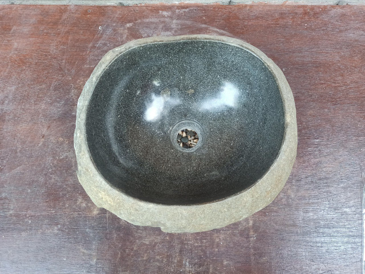 River Stone Sink | 5192-3833 | 15″×13″ Organic Graphite Gray Polished