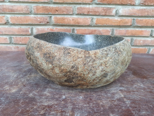 River Stone Sink | 5193-3833 | 15″×13″ Round Graphite Gray Polished