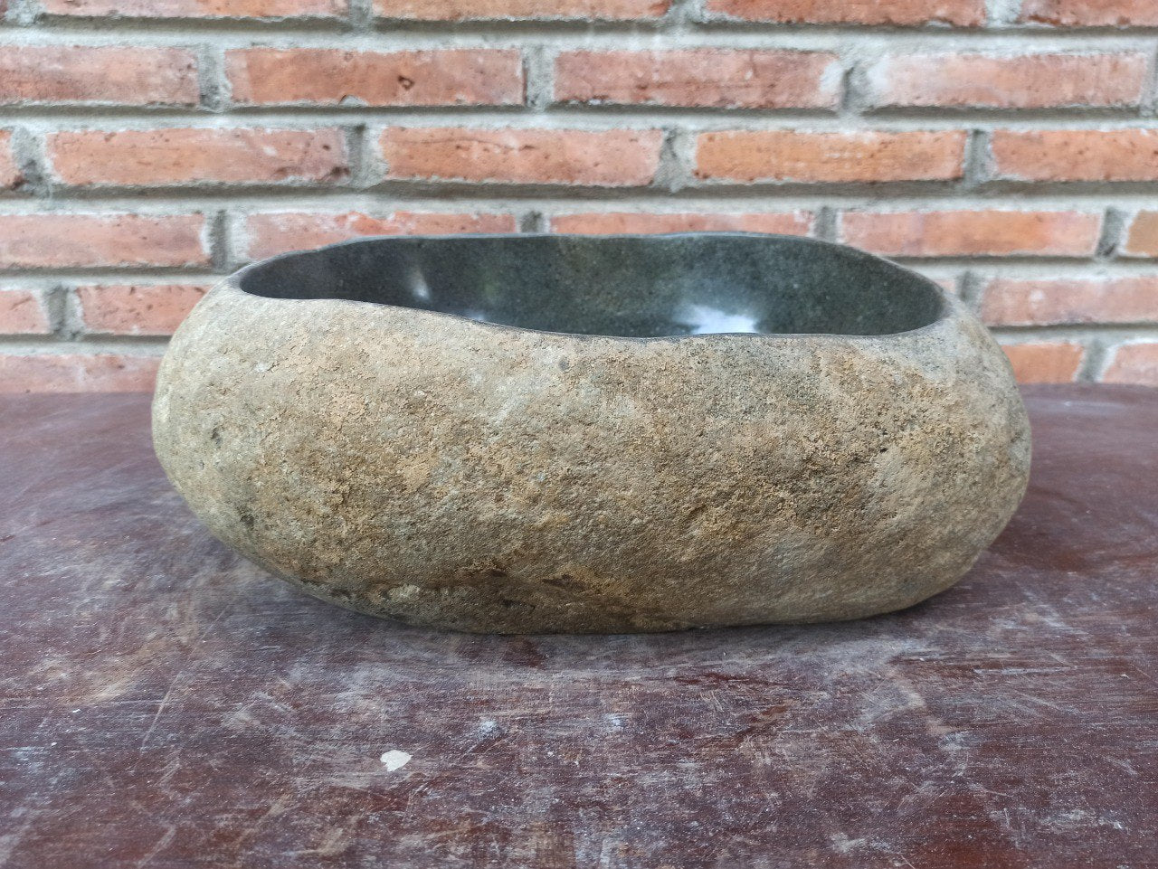 River Stone Sink | 5195-403315 | 16″×13″ Oval Graphite Gray Polished