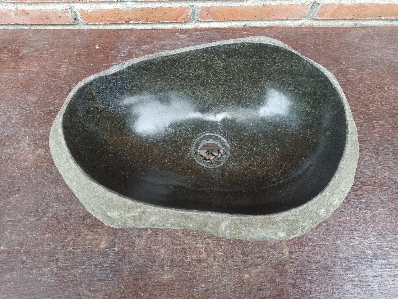 River Stone Sink | 5198-4529 | 18″×11.5″ Oval Graphite Gray Polished