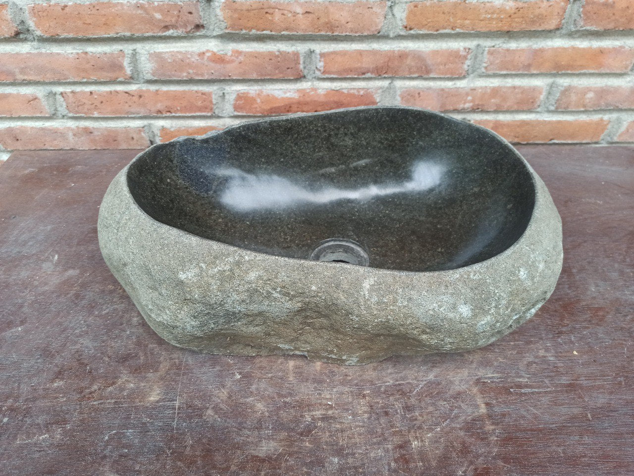 River Stone Sink | 5198-4529 | 18″×11.5″ Oval Graphite Gray Polished