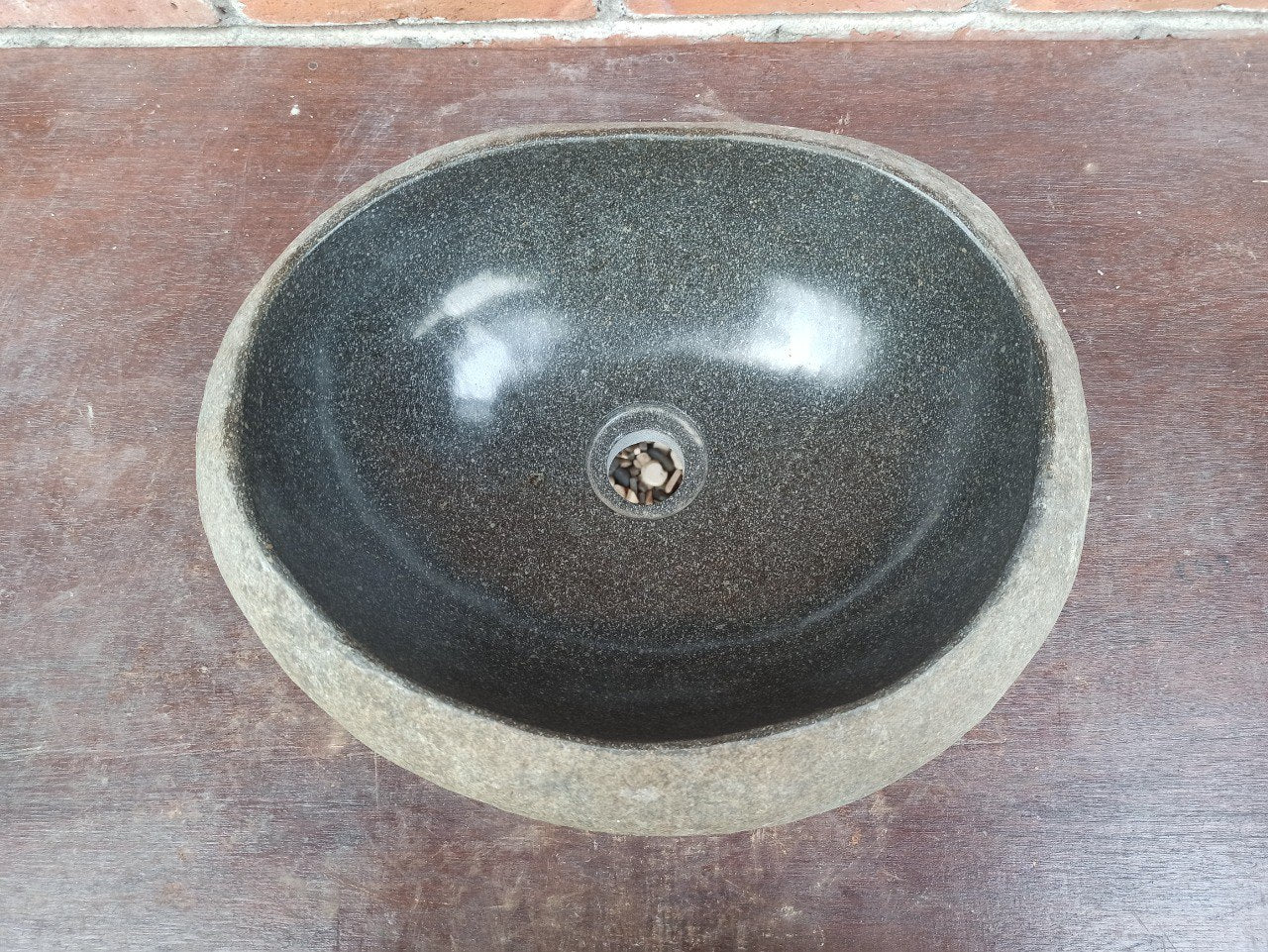 River Stone Sink | 5201-443514 | 17.5″×14″ Oval Graphite Gray Polished