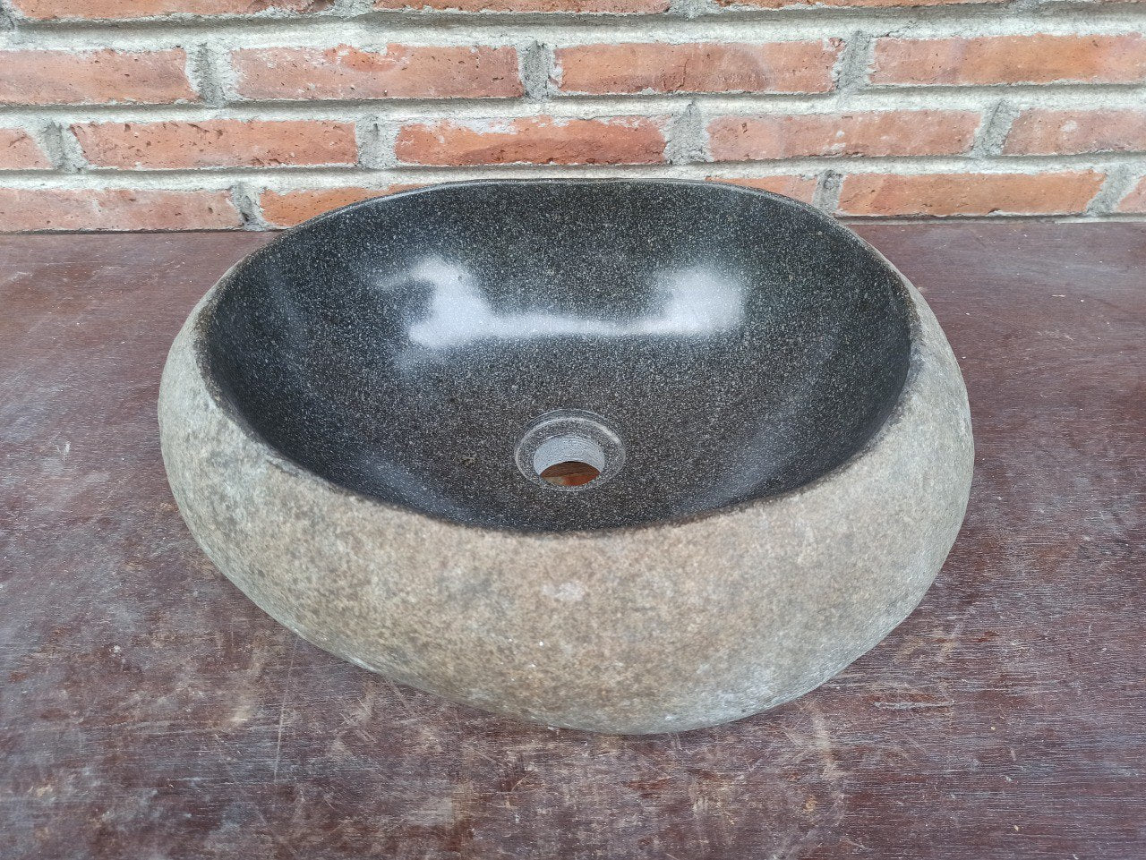 River Stone Sink | 5201-443514 | 17.5″×14″ Oval Graphite Gray Polished