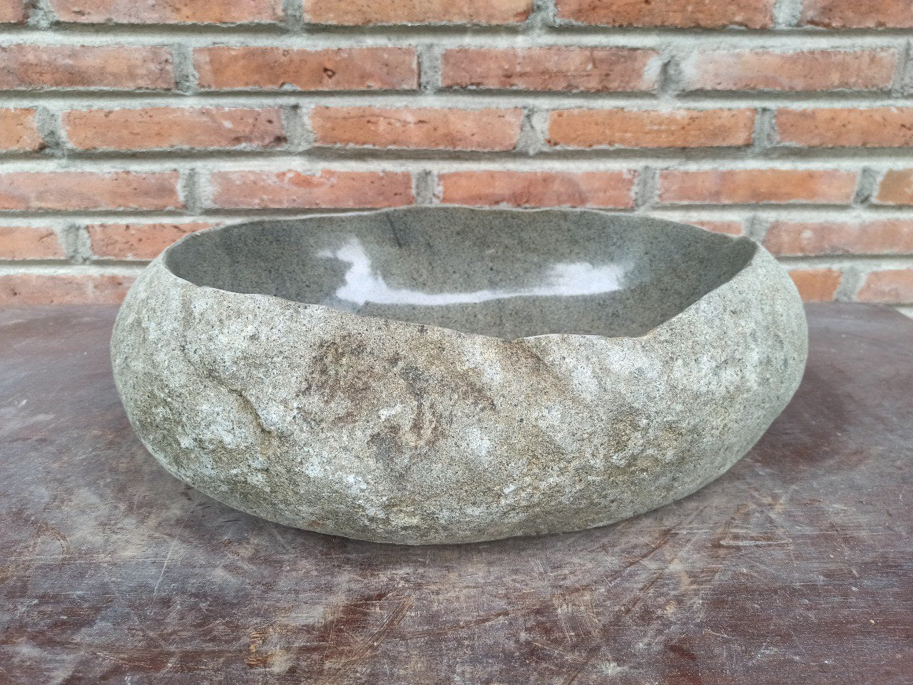 River Stone Sink | 5203-463313 | 18″×13″ Oval Graphite Gray Polished