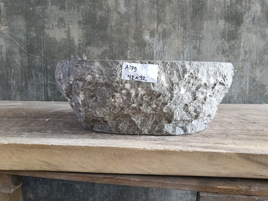 Marble Stone Sink | A179-4232 | 16.5″×12.5″ Organic Brown Marble Polished