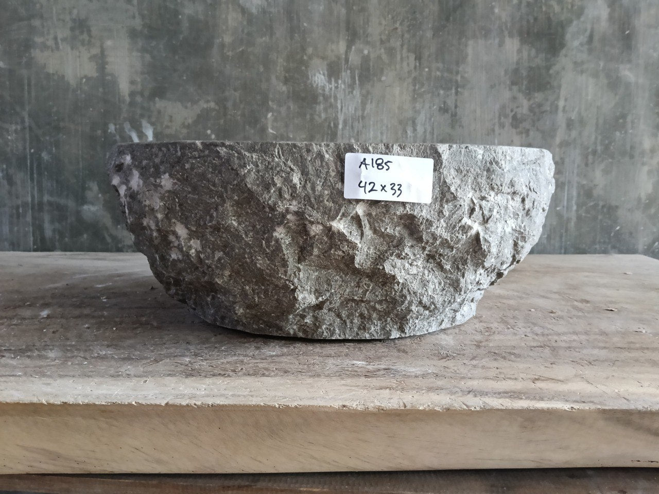 Marble Stone Sink | A185-4233 | 16.5″×13″ Organic Dark Marble Polished